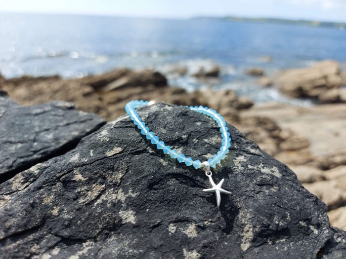 Swarovski blue crystal silver starfish bracelet 5