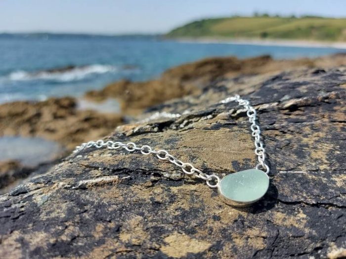 Green Sea Glass Necklace 1
