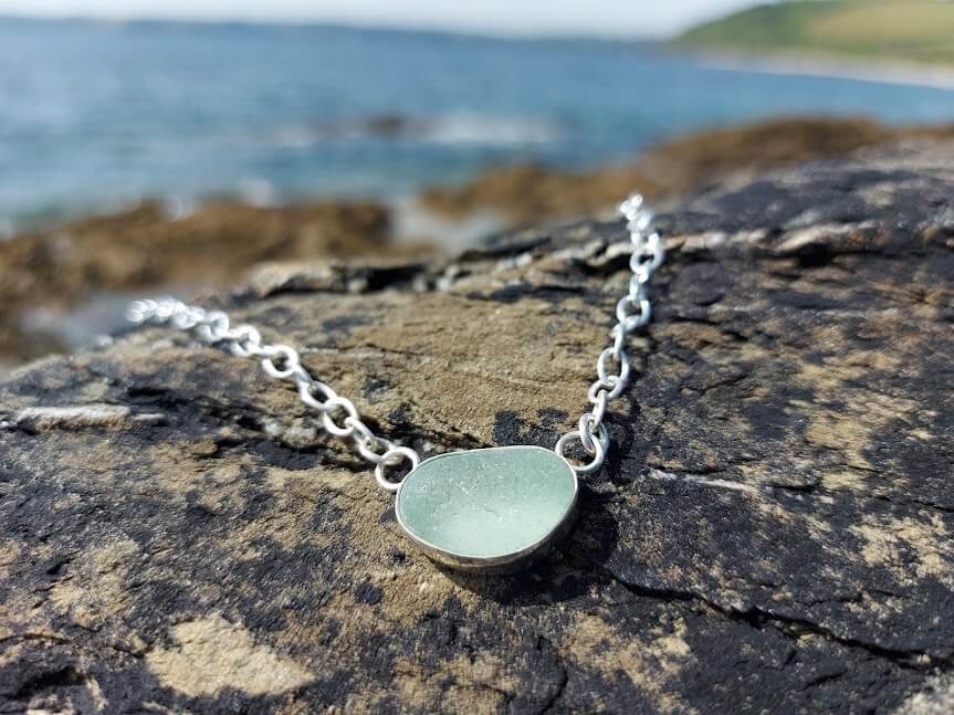 Green Sea Glass Necklace 2