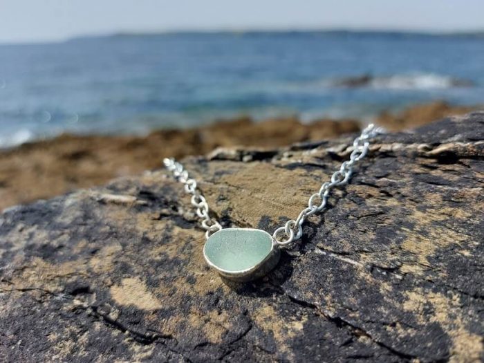 Green Sea Glass Necklace 3