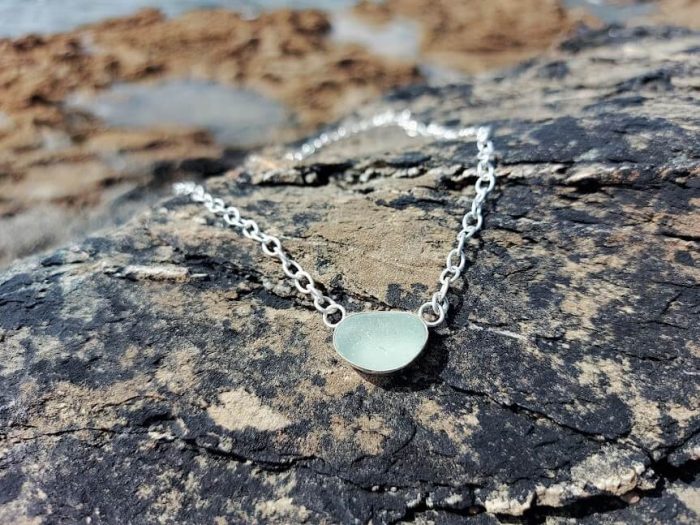 Green Sea Glass Necklace 5