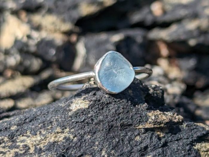 Blue Seaglass Ring