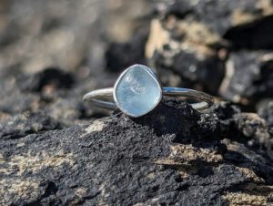 Blue seaglass ring 6