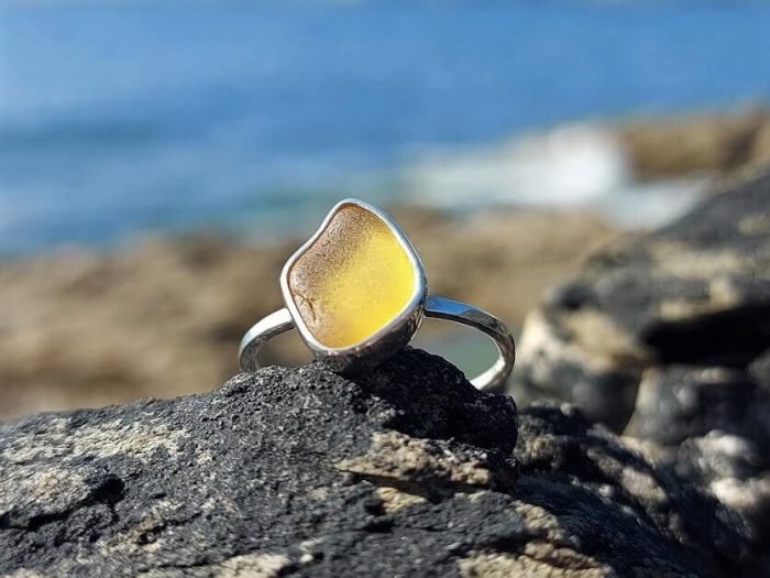 Gold Sea Glass Ring 2