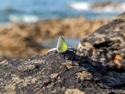 Green Sea Glass Ring 1