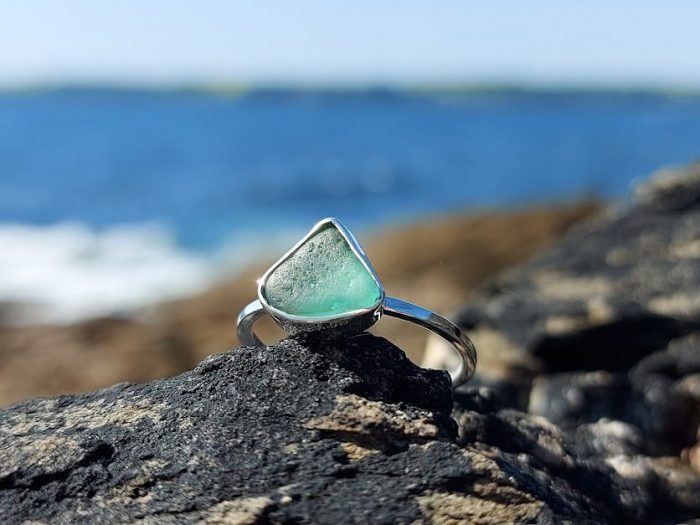 Green Sea Glass Ring 2