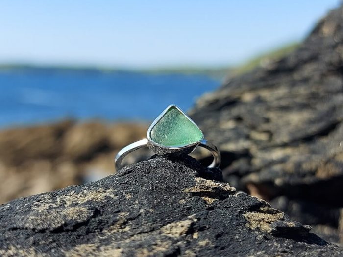 Green Sea Glass Ring 3