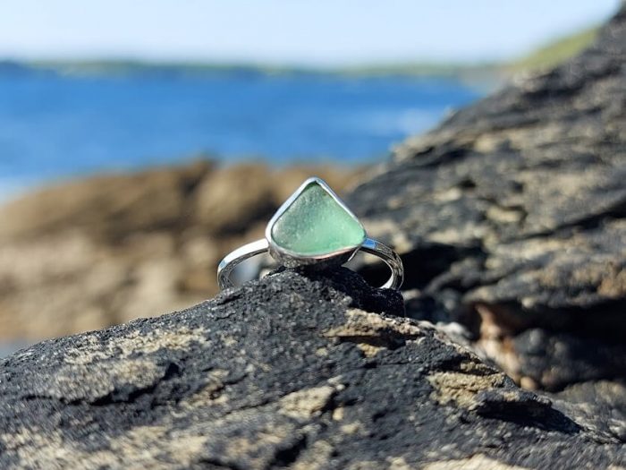 Green Sea Glass Ring 4