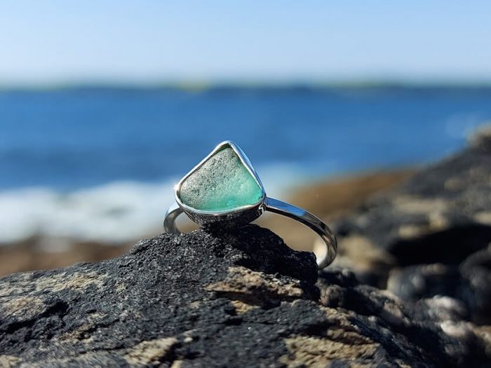 Green Sea Glass Ring 5