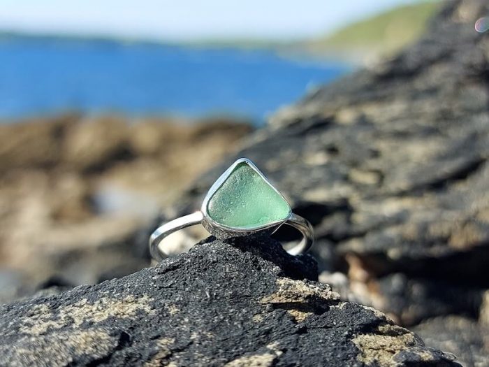 Green Sea Glass Ring 6