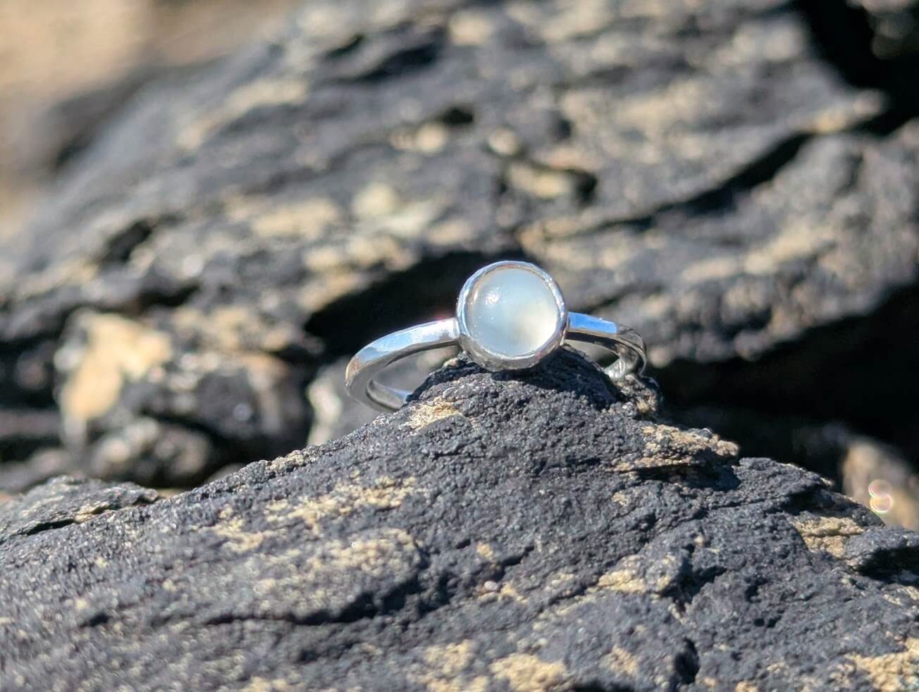 Silver Moonstone Ring 1a