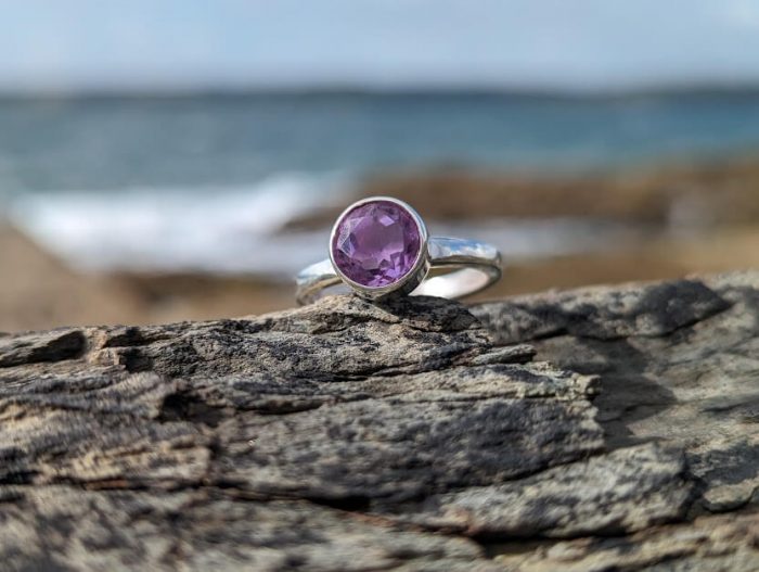 Amethyst Solitaire Ring 5