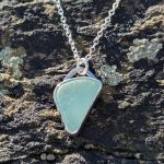 Cornish Sea Glass Necklace Pale Aquamarine 1