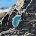 Sea Glass Picked from the beach and wrapped with 925 Sterling Silver, handmade into a Sea Glass Ring 
