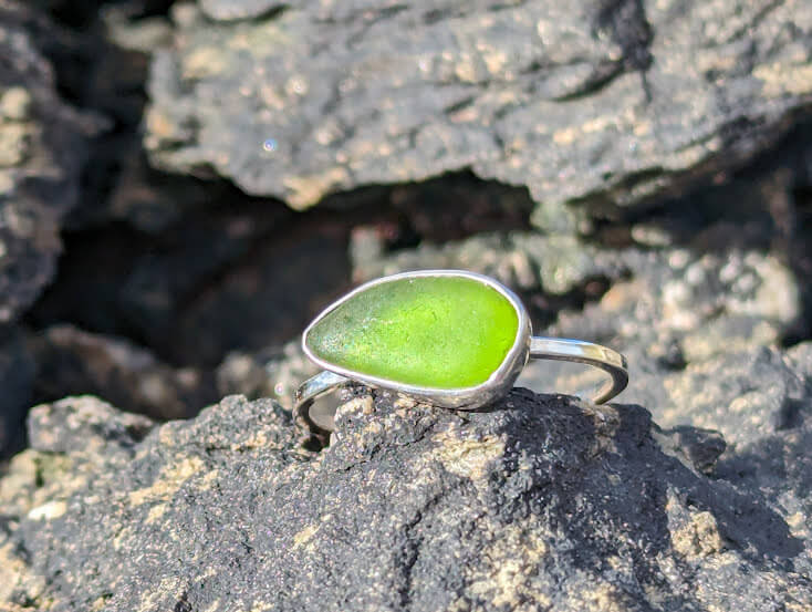 Sea Glass Ring Silver 1