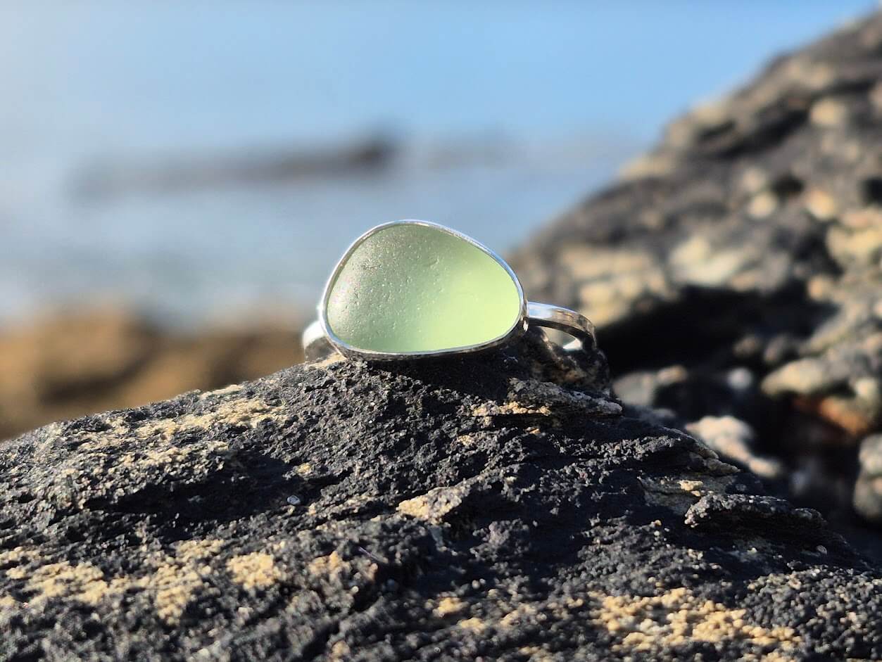Sea Glass Green Ring Size M 1
