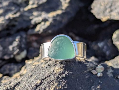 Sea Glass Green Ring Wide 1