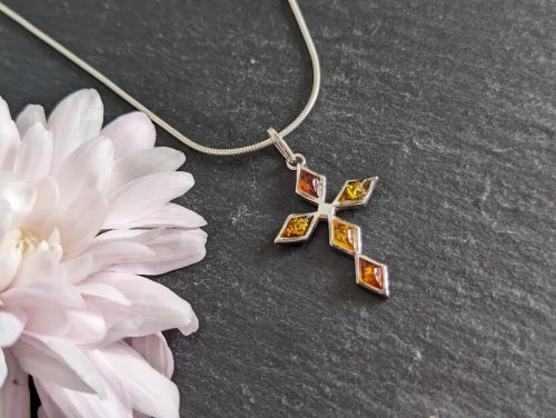 Silver Amber Necklace 1