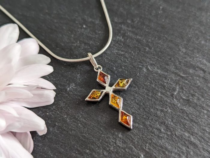 Silver Amber Necklace 4