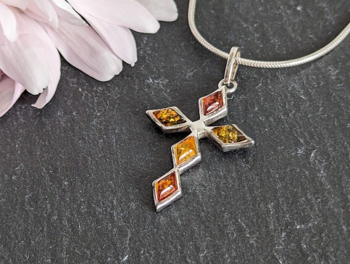 Silver Amber Necklace 6
