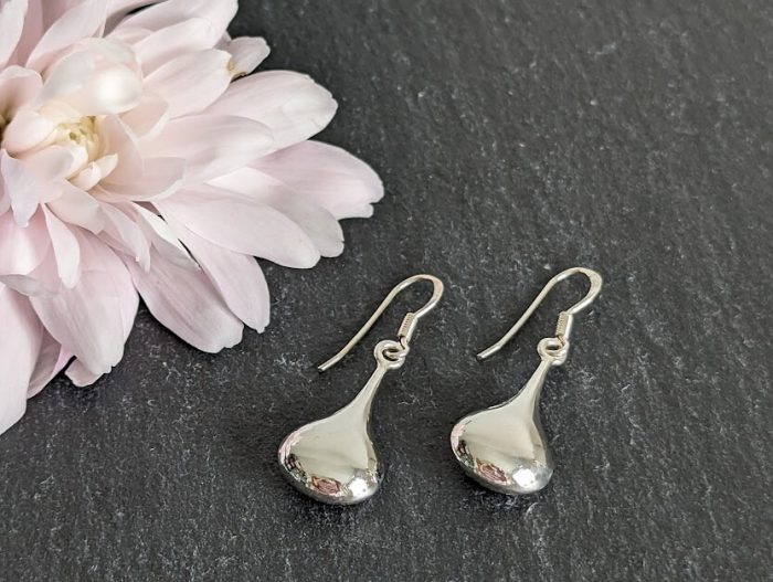 Silver Teardrop Earrings 4