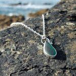 Dark Green Sea Glass Necklace 2 (1)