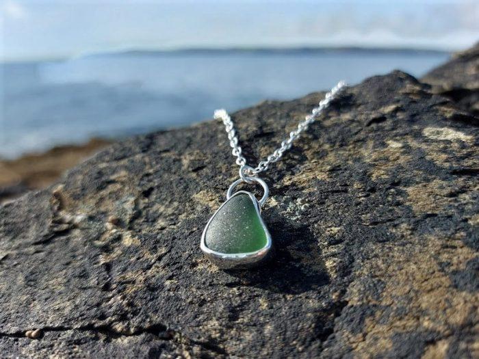 Green Sea Glass Necklace 4