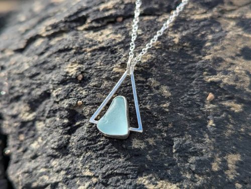 Sea Glass Pendant Pale Blue 1