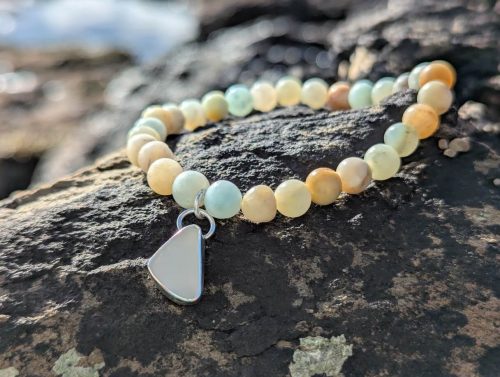 Sea Glass Bracelet Silver - Flower Amazonite 1