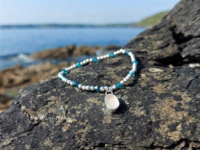 Sea Glass Silver Bracelet 5