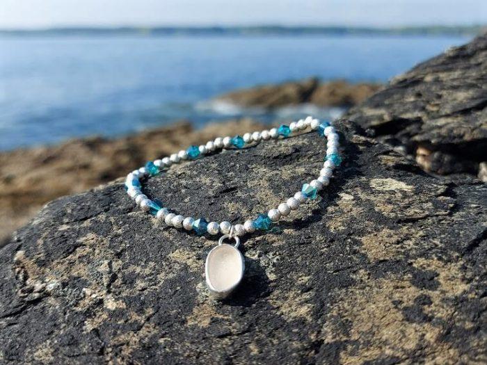 Sea Glass Silver Bracelet 6