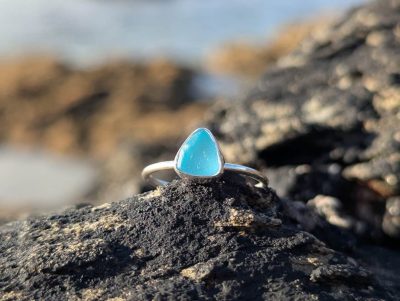 Blue Sea Glass Ring