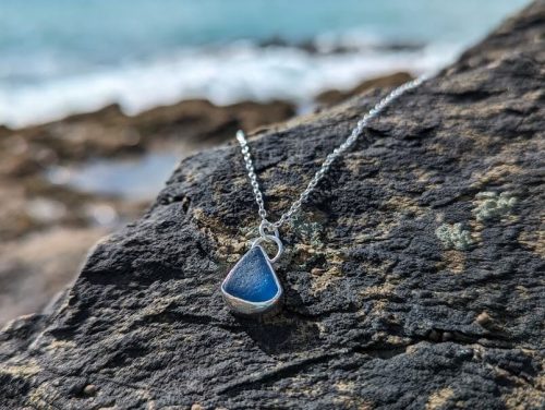 Blue Sea Glass Necklace 1