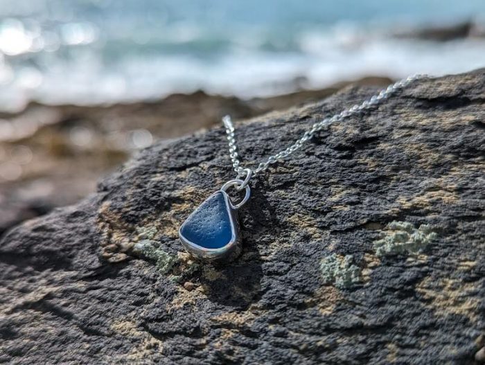 Blue Sea Glass Necklace 6