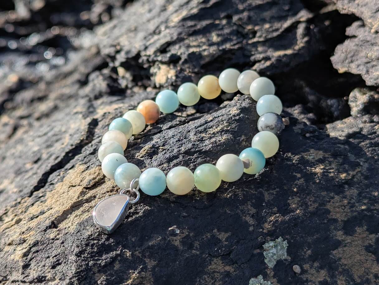 Flower Amazonite Bead Bracelet 1