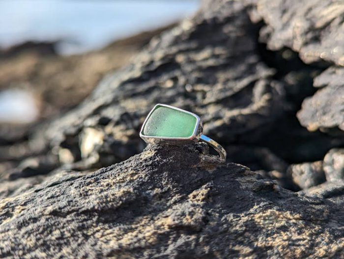 Sea Glass Ring Green 1