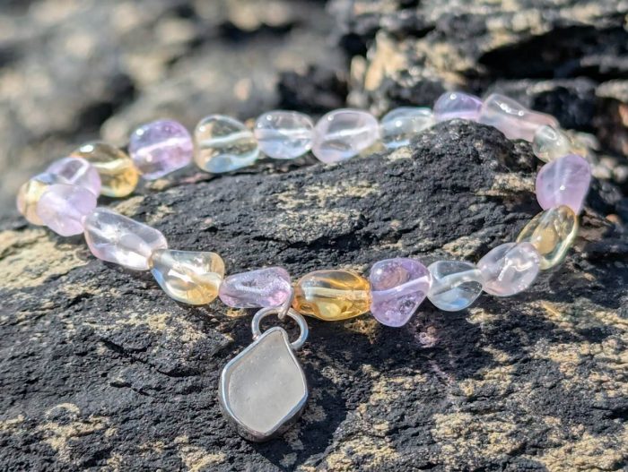 Ametrine Bracelet with Sea Glass Charm - Image 2