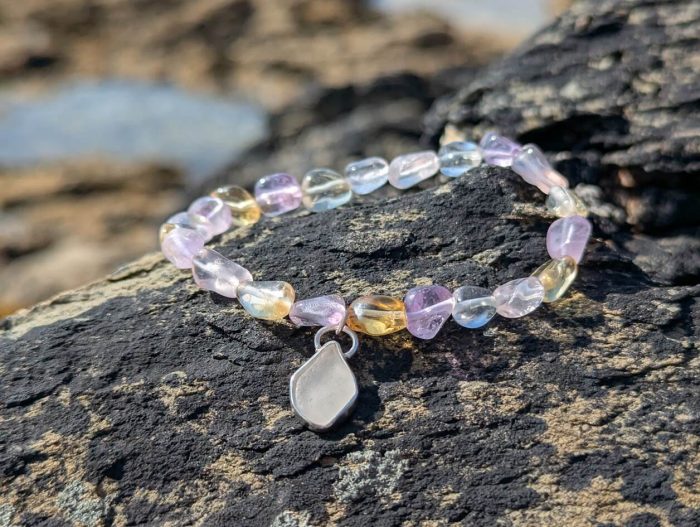 Ametrine Bracelet with Sea Glass Charm - Image 3