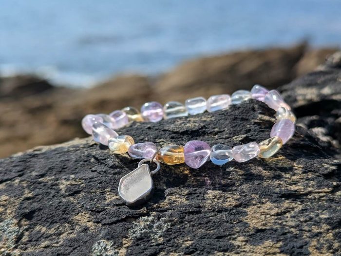Ametrine Bracelet with Sea Glass Charm - Image 4