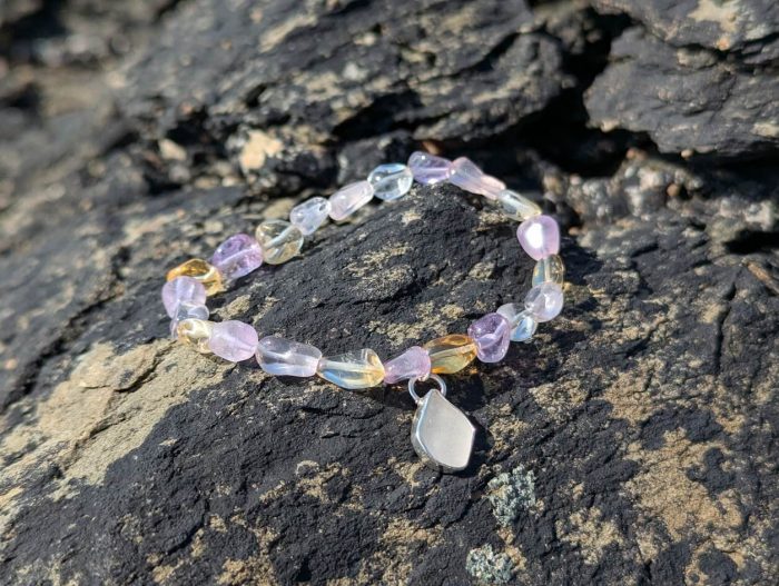 Ametrine Bracelet with Sea Glass Charm - Image 5