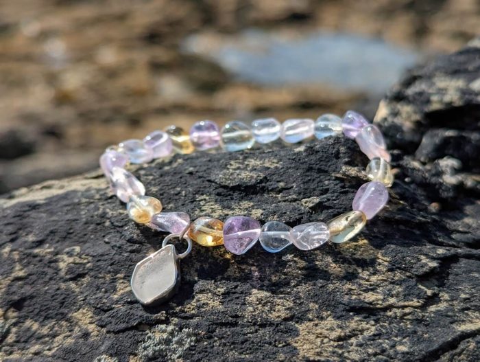 Ametrine Bracelet with Sea Glass Charm - Image 6