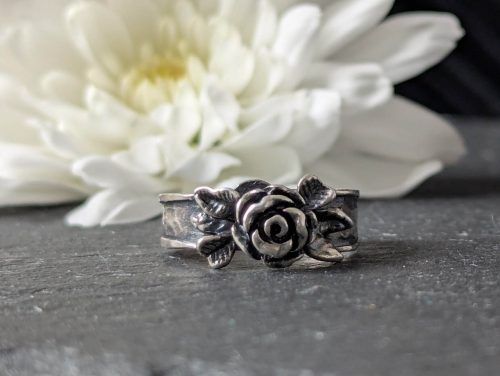 Silver Rose Ring Vintage 1