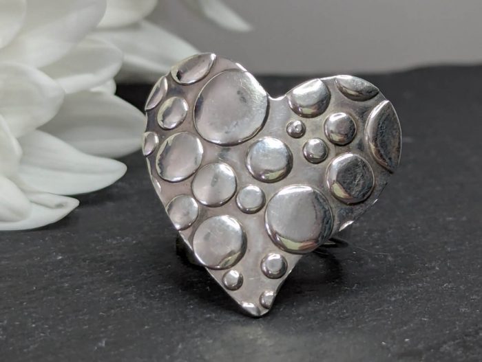 Silver Heart Ring • Size L - Image 2