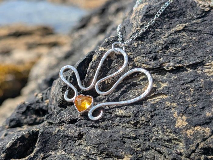 Citrine Pendant Heart Shaped Silver - Image 5