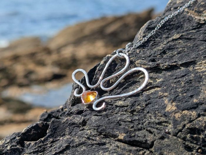 Citrine Pendant Heart Shaped Silver - Image 6