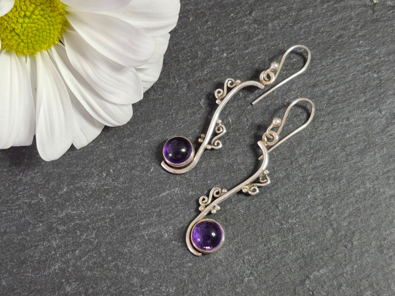 Silver Amethyst Earrings 1