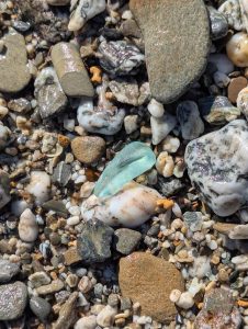 Pale Aqua Sea Glass on the beach